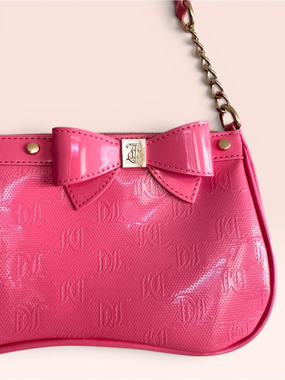 💥SALE💥Juicy Couture Pink Lemonade For The Girls Saddle Shoulder Bag Patent